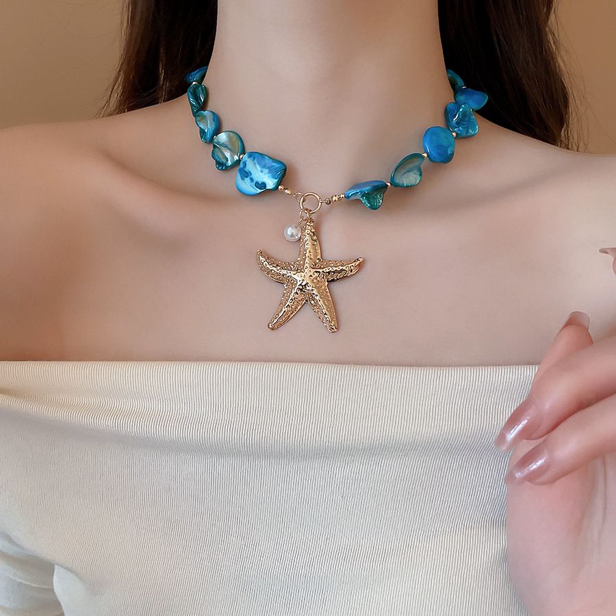 3-set Irregular shell starfish pearl earrings, bracelets, necklaces