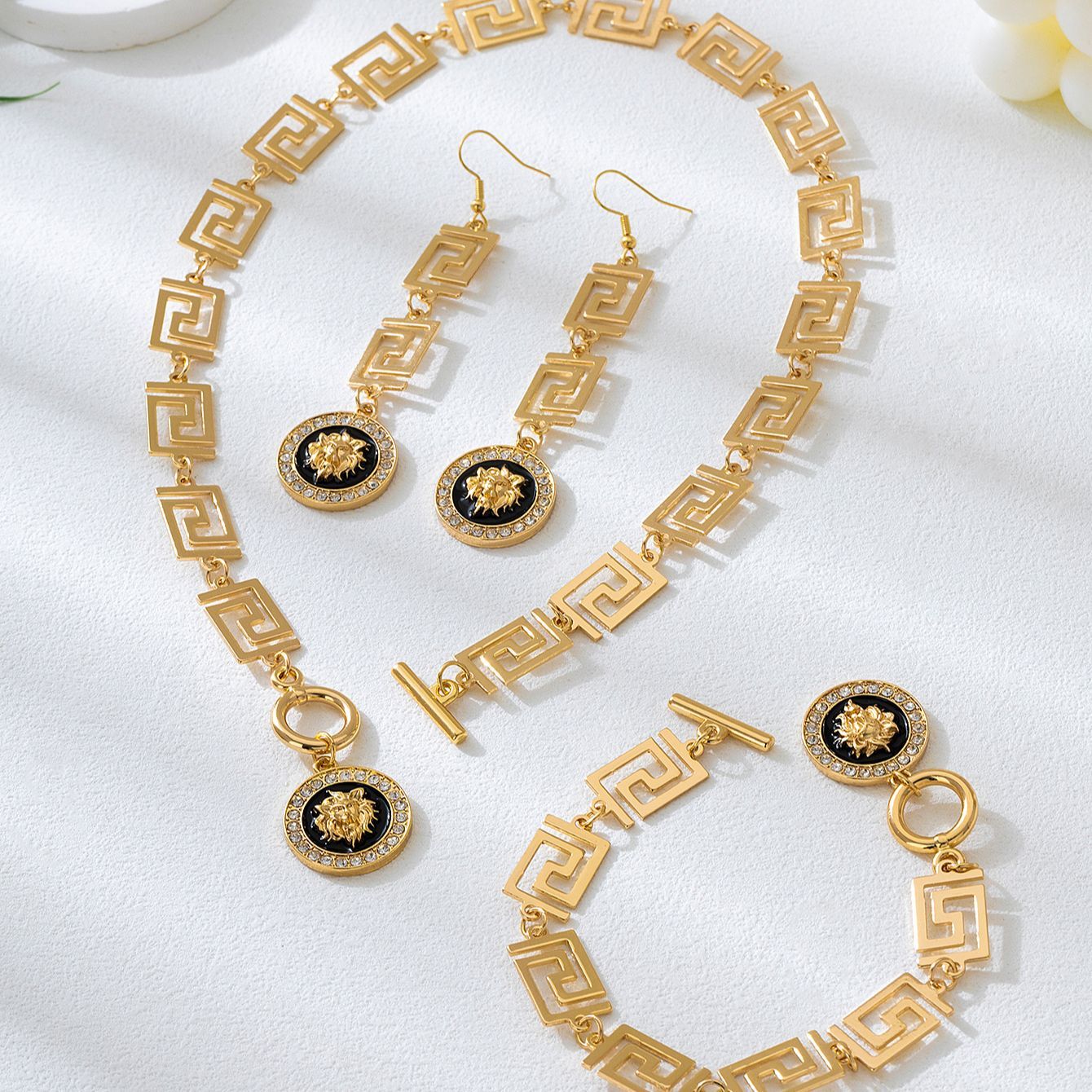 Geometric trio 3-set fashion necklaces