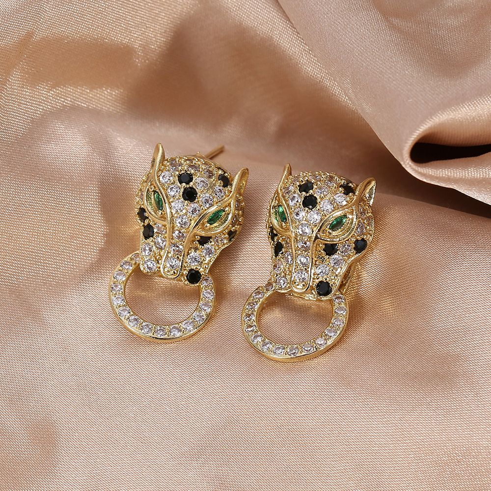 Leopard Head Earrings