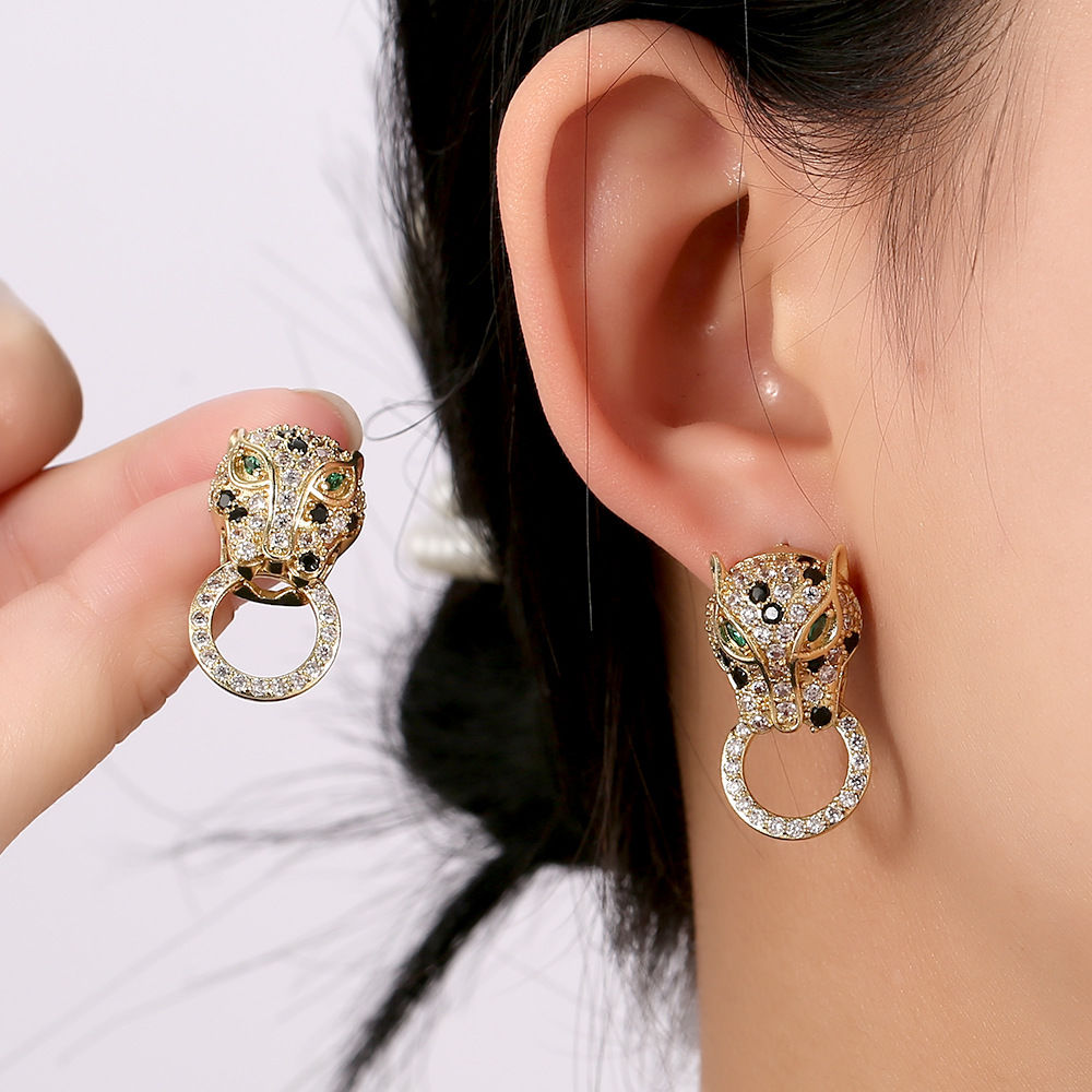 Leopard Head Earrings