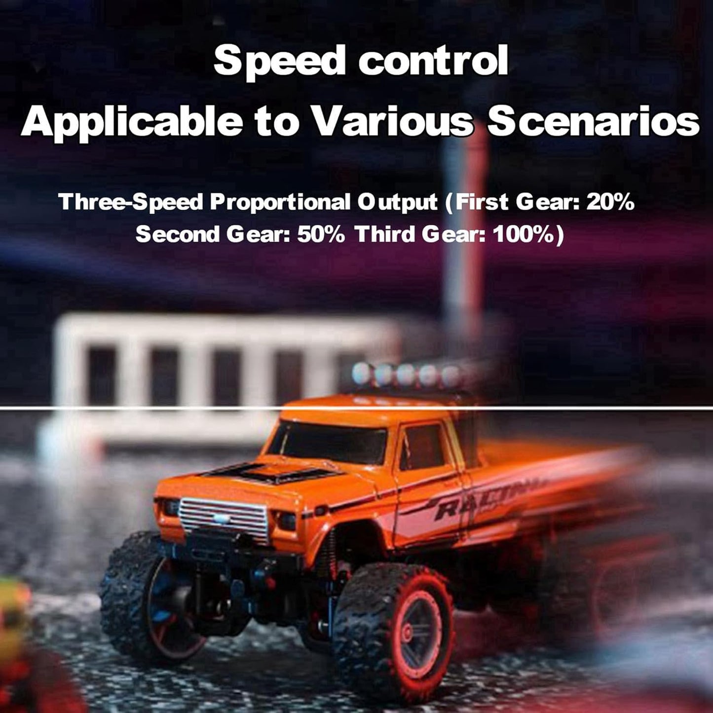 Mini RC Car, 1/64 Scale Mini Remote Control Monster Truck with Trailer