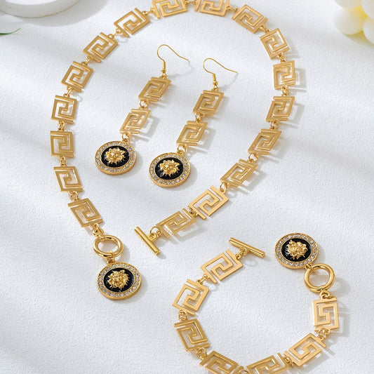 Geometric trio 3-set fashion necklaces