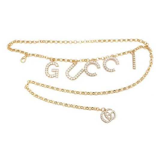 Letter pattern metal waist chain - a sexy and high-end accessory